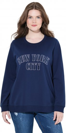 Ulla Popken NYC Embroidered Long Sleeve Sweatshirt Ink Blue - Hettegensere og collegegensere - Myke gensere, hettegensere og strikk