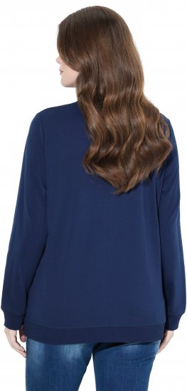 Ulla Popken NYC Embroidered Long Sleeve Sweatshirt Ink Blue - Hettegensere og collegegensere - Myke gensere, hettegensere og strikk