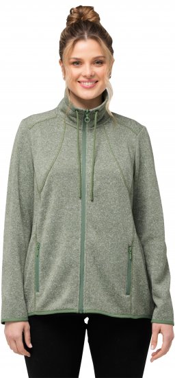 Ulla Popken Heather Knit Fleece Jacket Mint Green - Hettegensere og collegegensere - 
