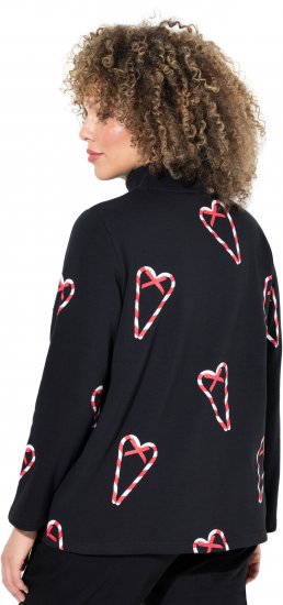 Ulla Popken Candy Cane Graphic Sweatshirt Black - Hettegensere og collegegensere - 