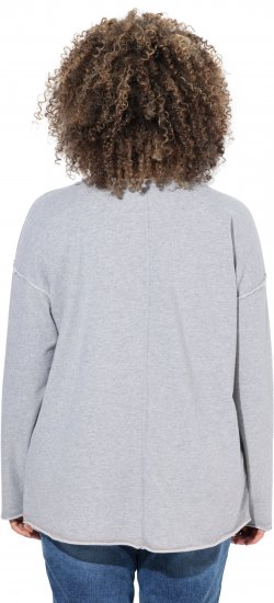 Ulla Popken Bow City Lettering Sweatshirt Light Grey Melange - Hettegensere og collegegensere - 
