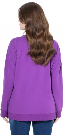 Ulla Popken Magnifique Split Style Sweatshirt Purple - Hettegensere og collegegensere - 