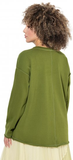 Ulla Popken Inspire Lettering V-Neck Sweatshirt Blooming Bay - Hettegensere og collegegensere - 
