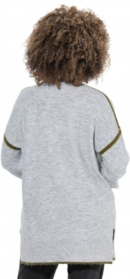 Ulla Popken Decorative Seam Sweater Light Grey Melange - Hettegensere og collegegensere - 