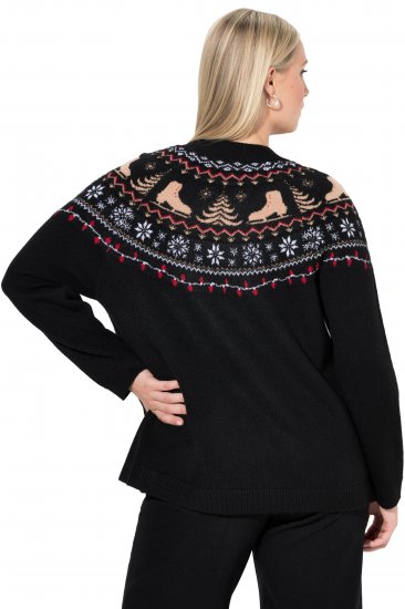 Ulla Popken Norwegian Style Christmas Sweater Black - Hettegensere og collegegensere - Myke gensere, hettegensere og strikk