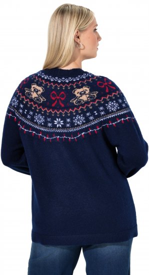 Ulla Popken Norwegian Style Christmas Sweater Blue - Hettegensere og collegegensere - Myke gensere, hettegensere og strikk
