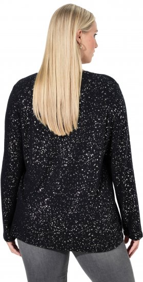 Ulla Popken Metallic Print Extra Soft Christmas Sweatshirt Black - Hettegensere og collegegensere - 