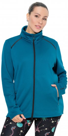Ulla Popken Quick Drying Athletic Jacket Dark Petrol - Hettegensere og collegegensere - 