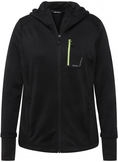 Ulla Popken HYPRAR Zip Front Hooded Stretch Sweatshirt Black - Hettegensere og collegegensere - Myke gensere, hettegensere og strikk