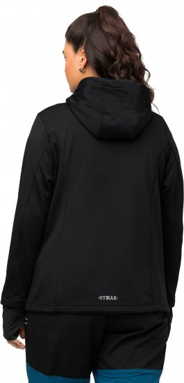 Ulla Popken HYPRAR Zip Front Hooded Stretch Sweatshirt Black - Hettegensere og collegegensere - Myke gensere, hettegensere og strikk