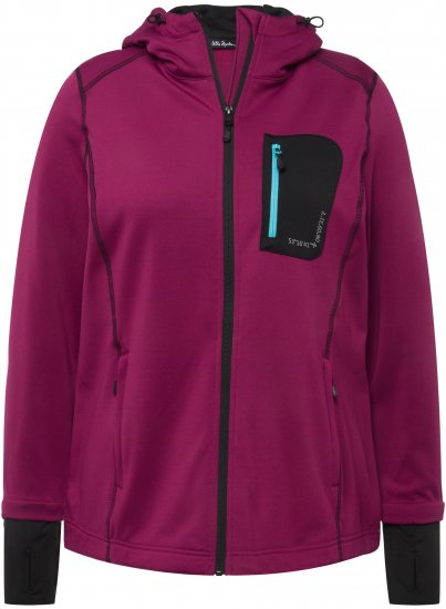 Ulla Popken HYPRAR Zip Front Hooded Stretch Sweatshirt Blackberry - Hettegensere og collegegensere - Myke gensere, hettegensere og strikk