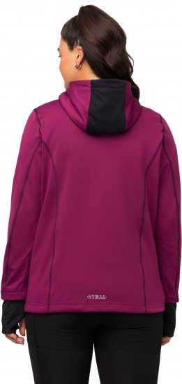 Ulla Popken HYPRAR Zip Front Hooded Stretch Sweatshirt Blackberry - Hettegensere og collegegensere - Myke gensere, hettegensere og strikk