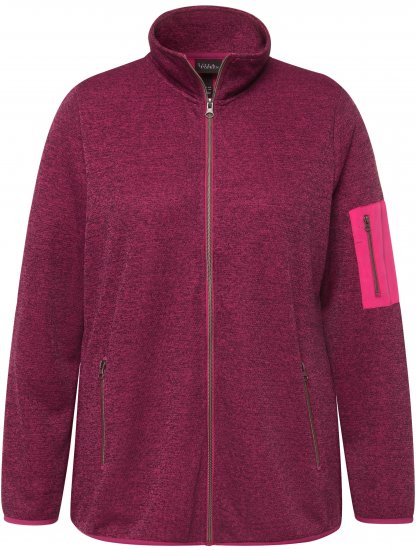 Ulla Popken Knit Fleece-Lined Zippered Jacket Fuchsia Pink - Hettegensere og collegegensere - 