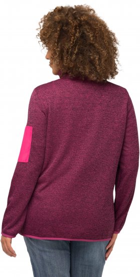 Ulla Popken Knit Fleece-Lined Zippered Jacket Fuchsia Pink - Hettegensere og collegegensere - 
