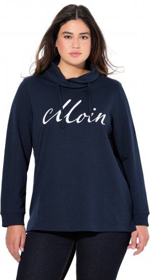 Ulla Popken Moin Graphic Sweatshirt Navy - Hettegensere og collegegensere - Myke gensere, hettegensere og strikk