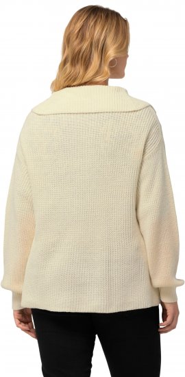 Ulla Popken Lace Up Sailor Collar Sweater Vanilla - Hettegensere og collegegensere - 
