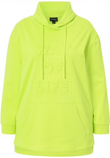 Ulla Popken Embossed Letter Sweatshirt Lime - Hettegensere og collegegensere - 