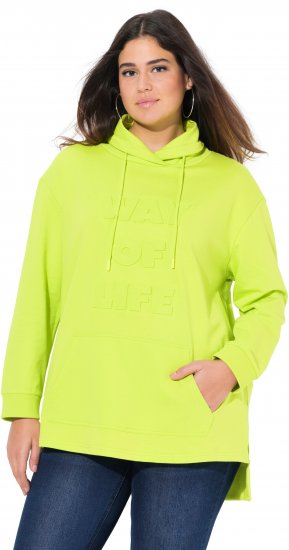 Ulla Popken Embossed Letter Sweatshirt Lime - Hettegensere og collegegensere - 