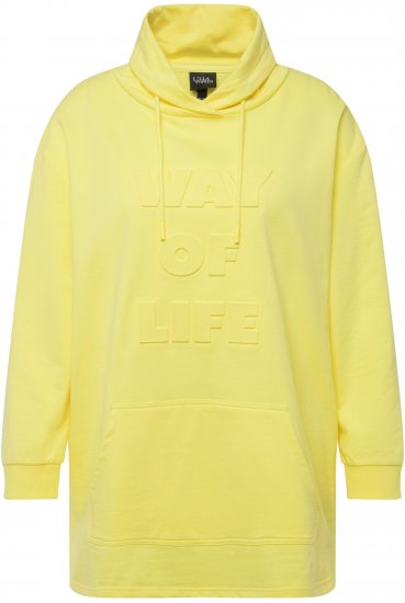 Ulla Popken Embossed Letter Sweatshirt Lemon Yellow - Hettegensere og collegegensere - 