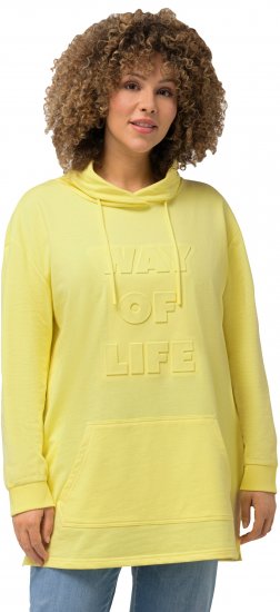 Ulla Popken Embossed Letter Sweatshirt Lemon Yellow - Hettegensere og collegegensere - 