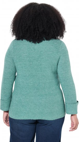 Ulla Popken Asymmetric Zipper Turtleneck Sweater Green - Hettegensere og collegegensere - 