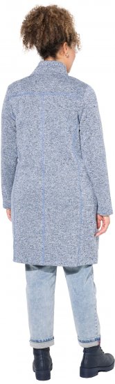 Ulla Popken Longline Knit Fleece Jacket Sky Blue - Hettegensere og collegegensere - Myke gensere, hettegensere og strikk