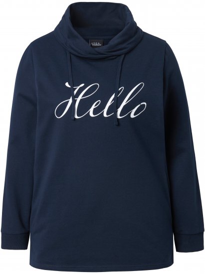 Ulla Popken HELLO Classic Fit Stand-Up Collar Sweatshirt Navy - Hettegensere og collegegensere - 