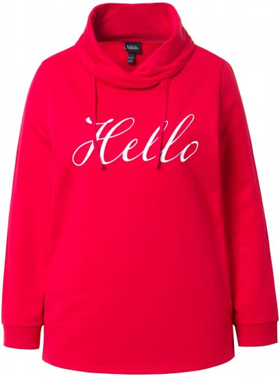 Ulla Popken HELLO Classic Fit Stand-Up Collar Sweatshirt Lychee - Hettegensere og collegegensere - Myke gensere, hettegensere og strikk