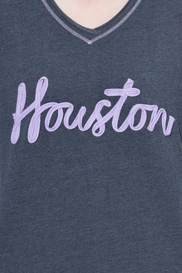 Ulla Popken Houston Textured Lettering Sweatshirt Navy - Hettegensere og collegegensere - Myke gensere, hettegensere og strikk