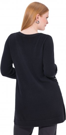 Ulla Popken Sequined Soft Fine Knit Sweater Black - Hettegensere og collegegensere - 