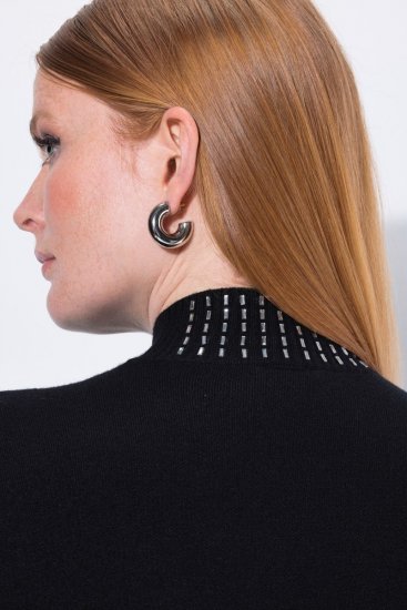 Ulla Popken Flared Sleeve Turtleneck Sweater Black - Hettegensere og collegegensere - Myke gensere, hettegensere og strikk