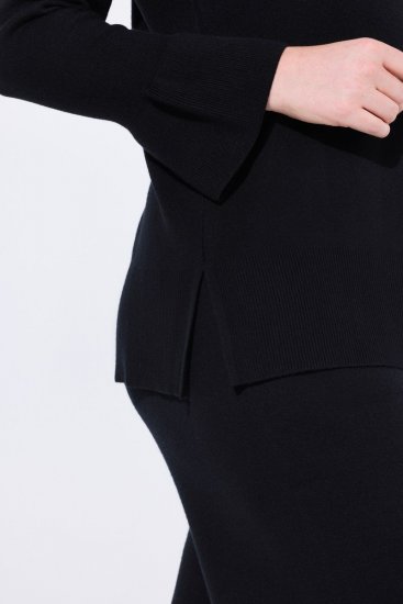 Ulla Popken Flared Sleeve Turtleneck Sweater Black - Hettegensere og collegegensere - Myke gensere, hettegensere og strikk