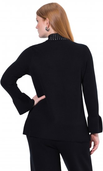 Ulla Popken Flared Sleeve Turtleneck Sweater Black - Hettegensere og collegegensere - 