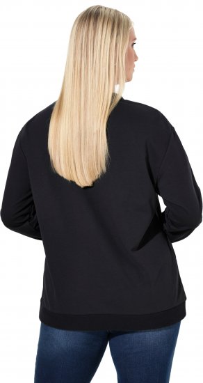 Ulla Popken Sparkling Sequin Bows Christmas Sweatshirt Black - Hettegensere og collegegensere - Myke gensere, hettegensere og strikk