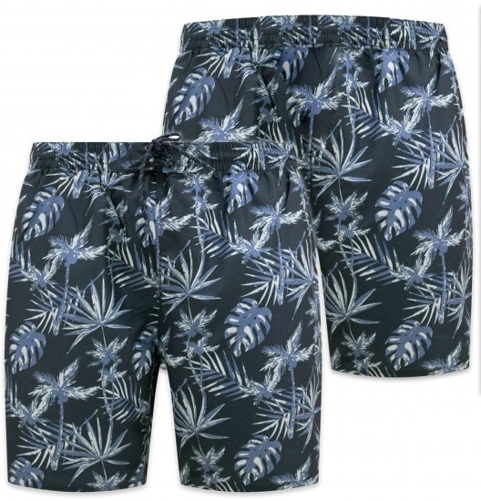 D555 Cleethorpes Hawaii Printed Swimshorts Navy - Badeshorts - Badeshorts Store Størrelser