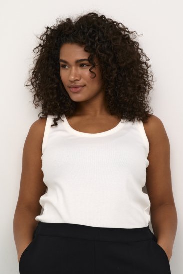 Kaffe Curve Carina Singlet Chalk - T-skjorter - 