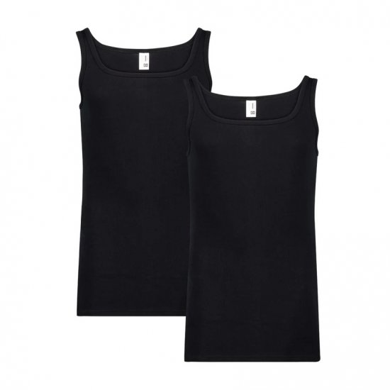 Adamo Royal Fine Ribbed Undershirt 2-Pack Black - Undertøy & Badetøy - Undertøy store størrelser 