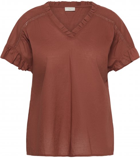 Kaffe Curve Valeria Top Henna Brown - T-skjorter & topper - 