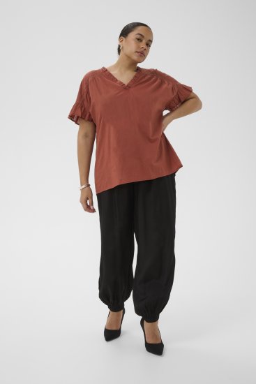 Kaffe Curve Valeria Top Henna Brown - T-skjorter & topper - 