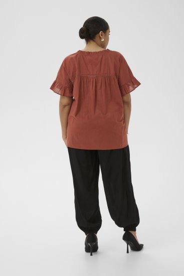 Kaffe Curve Valeria Top Henna Brown - T-skjorter & topper - 