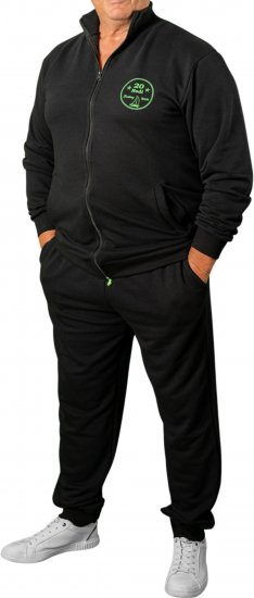 20 Nodi Ostro Stretch Fleece Cotton Tracksuit Black - Treningsdrakter - Treningsdrakter/Tracksuits store størrelser herre