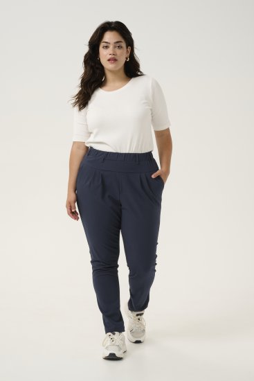 Kaffe Curve Jia Bukser Mørk Marineblå - Jeans & Bukser i Store Størrelser – Plus Size - 