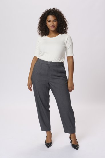 Kaffe Curve Merla Bukser Mørk Grå Melert - Jeans & Bukser i Store Størrelser – Plus Size - 