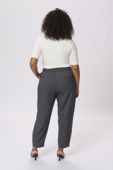 Kaffe Curve Merla Bukser Mørk Grå Melert - Jeans & Bukser i Store Størrelser – Plus Size - 
