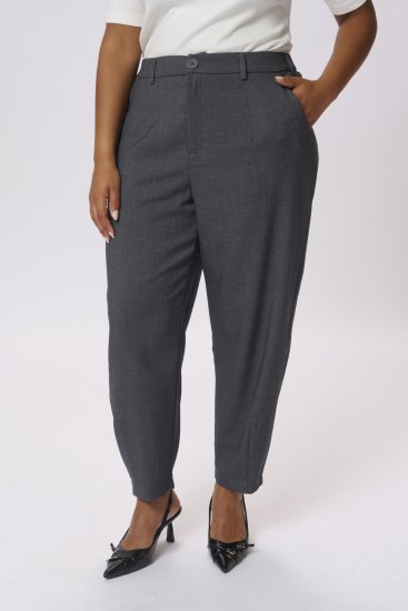 Kaffe Curve Merla Bukser Mørk Grå Melert - Jeans & Bukser i Store Størrelser – Plus Size - 