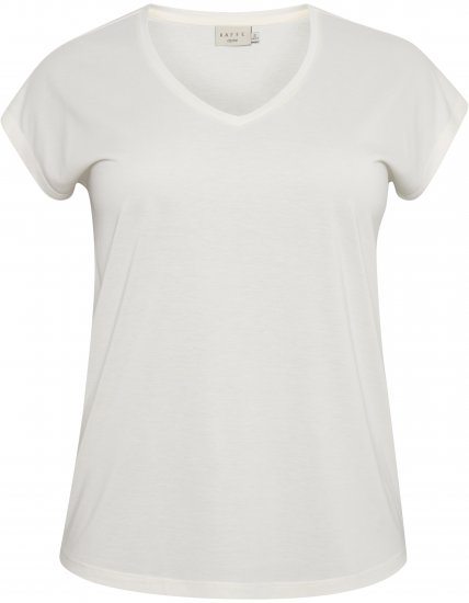 Kaffe Curve Lina V-Neck T-Shirt White - T-skjorter - 