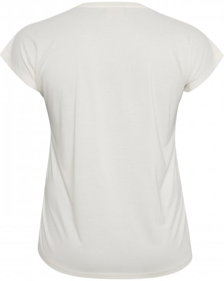 Kaffe Curve Lina V-Neck T-Shirt White - T-skjorter - 