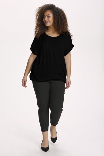 Kaffe Curve Ami Stanley Kortermet Bluse Svart - T-skjorter - 