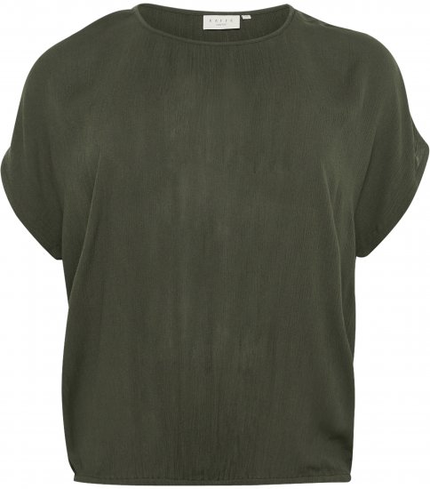 Kaffe Curve Ami Stanley Kortermet Bluse Mørkegrønn - T-skjorter - 