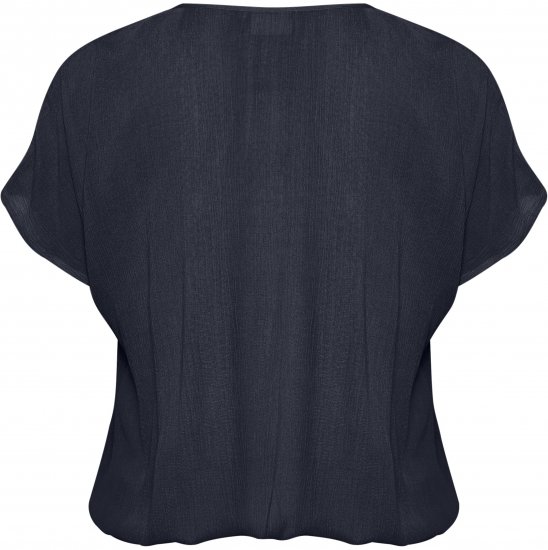 Kaffe Curve Ami Stanley Kortermet Bluse Mørk Marineblå - T-skjorter - 